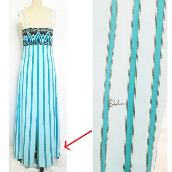 Egyptian Revival Alfred Shaheen Maxi Dress Med - Picture 4 of 8